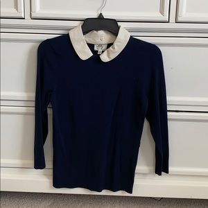 Milly Learher Collar Sweater